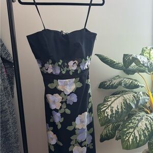 Ann Taylor Floral Black Dress
